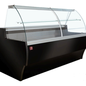 Vitrine frigorifice ventilate cu geam curb și depozitare