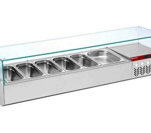 Structură frigorifică cu vitrină din sticlă GN 1/3 - SILVER