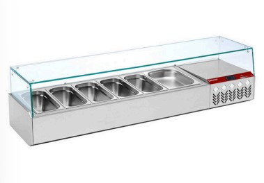 Structură frigorifică cu vitrină din sticlă GN 1/3 - SILVER