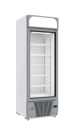 Vitrină frigorifică negativă 496 litri - 6 niveluri fixe cu casetă luminoasă - ALB