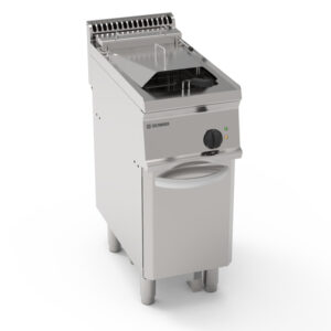 Friteuză electrică cu o singură cuvă de 14L, cu elemente de încălzire rabatabile în cuvă pe dulap închis