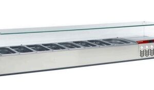 Structură frigorifică cu vitrină din sticlă GN 1/3 - SILVER