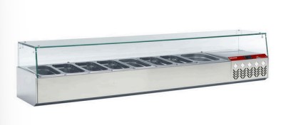 Structură frigorifică cu vitrină din sticlă GN 1/3 - SILVER