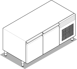 Bază refrigerată (GN1/1) - 2 uși cu gaz R290, TECNO74