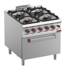 Aragaz cu gaz cu 4 arzătoare pe cuptor cu gaz GN 2/1 - SILVER 900