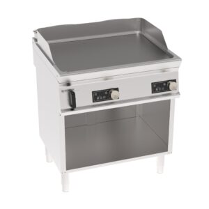 Grătar electric independent cu placă netedă și control electronic pe dulap deschis