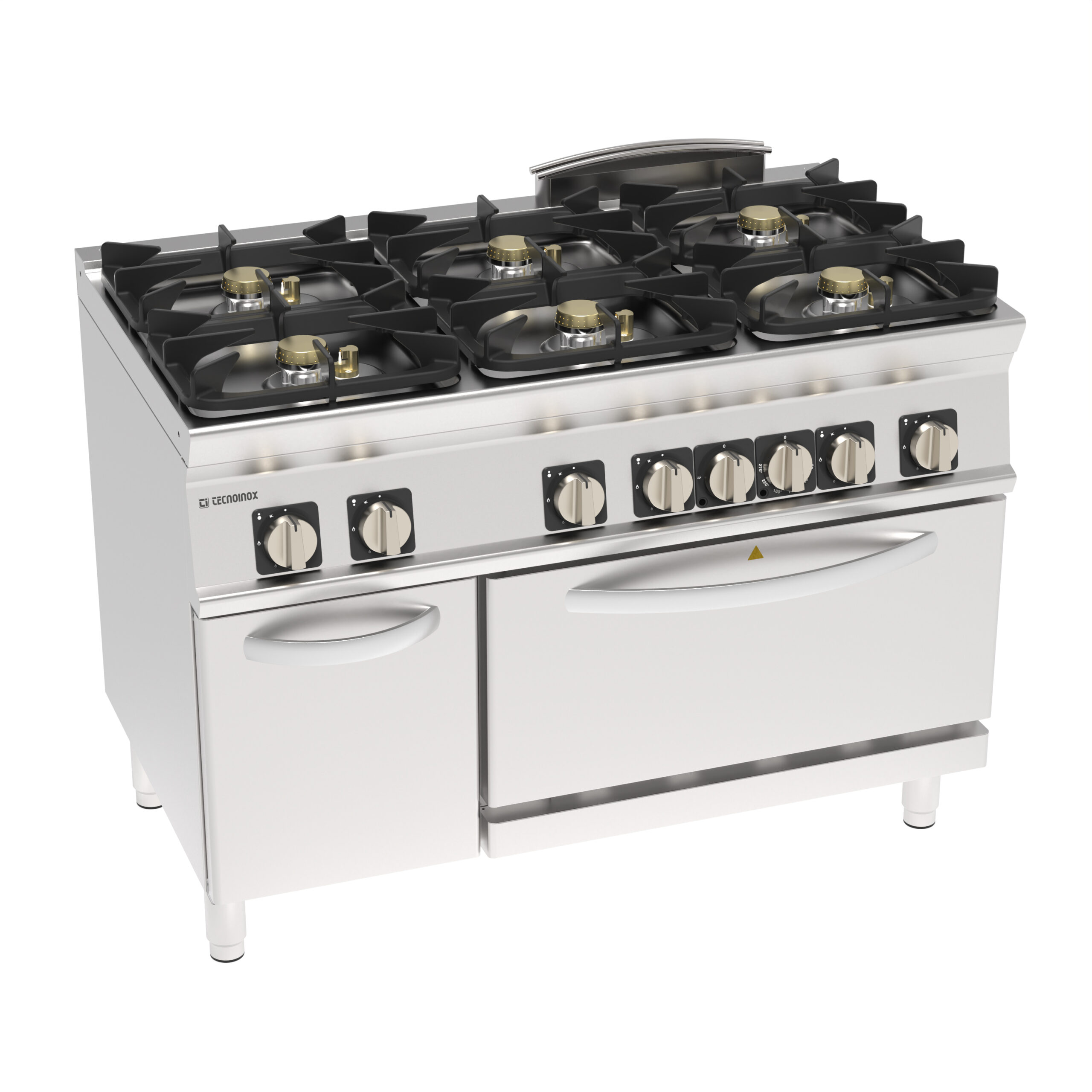 Plită de gătit pe gaz Super cu 6 arzătoare hermetice pe cuptor electric static GN2/1