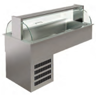 Vitrină neutră cu deschidere pe ambele părți și cuvă refrigerată (4 GN 1/1)