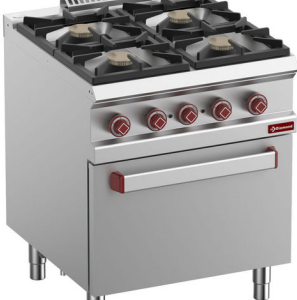 Aragaz pe gaz cu 4 arzătoare, cuptor electric GN 2/1 - SILVER 700