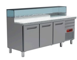 Masă refrigerată pentru pizza - 3 uși
