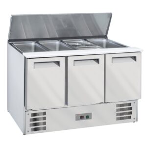 Saladetă refrigerată cu capac 4x GN1/1-150 mm + rezervă 3 uși GN 1/1