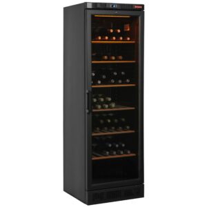 Vitrină frigorifică de vinuri ventilată, 380 litri, NEGRU