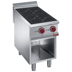 Aragaz electric 2 vetre cu inducție, dulap deschis