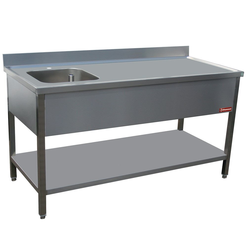 Masă de bucătar 1 cuvă stânga 400X400XH275