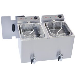 Friteuză electrică de masă 2x 8 litri + robinet
