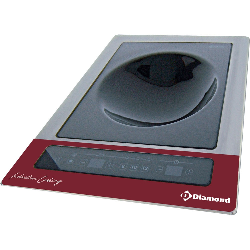 Plită cu inducție WOK încorporabilă, 6 kW-TRI, butoane tactile