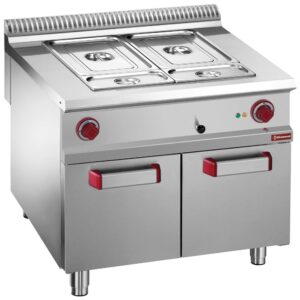 Baie Marie electrică 8x GN 1/3-150 mm, dulap deschis