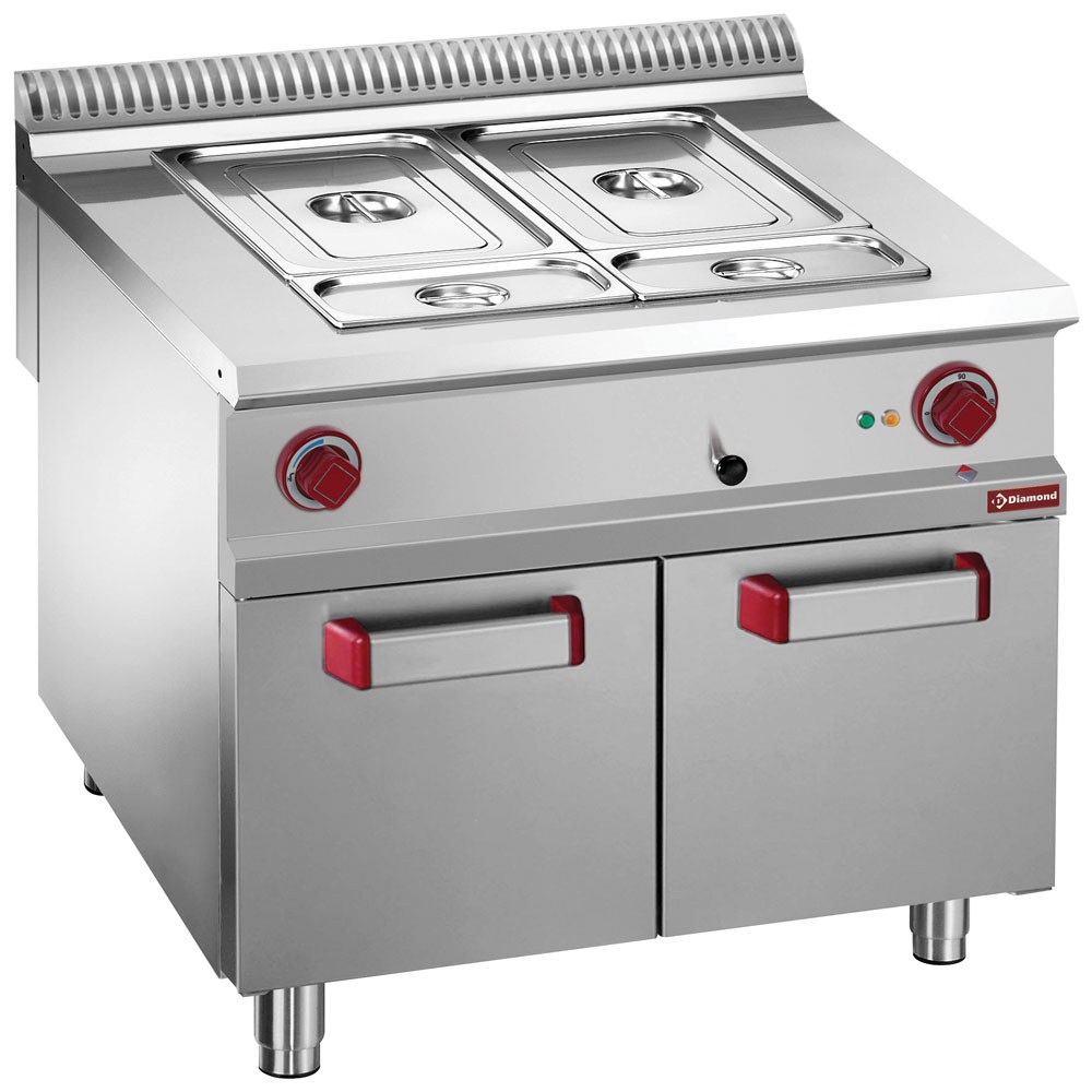 Baie Marie electrică 8x GN 1/3-150 mm, dulap deschis