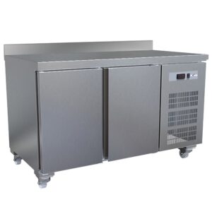 Masă refrigerată, ventilată, 2 uși GN 1/1 (260 Lit.), pe roți