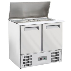 Saladetă refrigerată cu capac 2x GN 1/1 + 3x GN 1/6-150 mm + rezervă 2 uși GN1/1