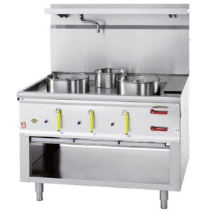 Aragaz wok 3 arzătoare cu perdea de apă