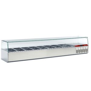 Structură frigorifică GN 8x1/3, 1x1/9, cu sticlă pe dreapta
