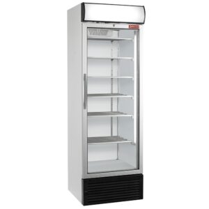 Vitrină frigorifică statică/ventilată T° negativă, 500 litri, casetă luminoasă
