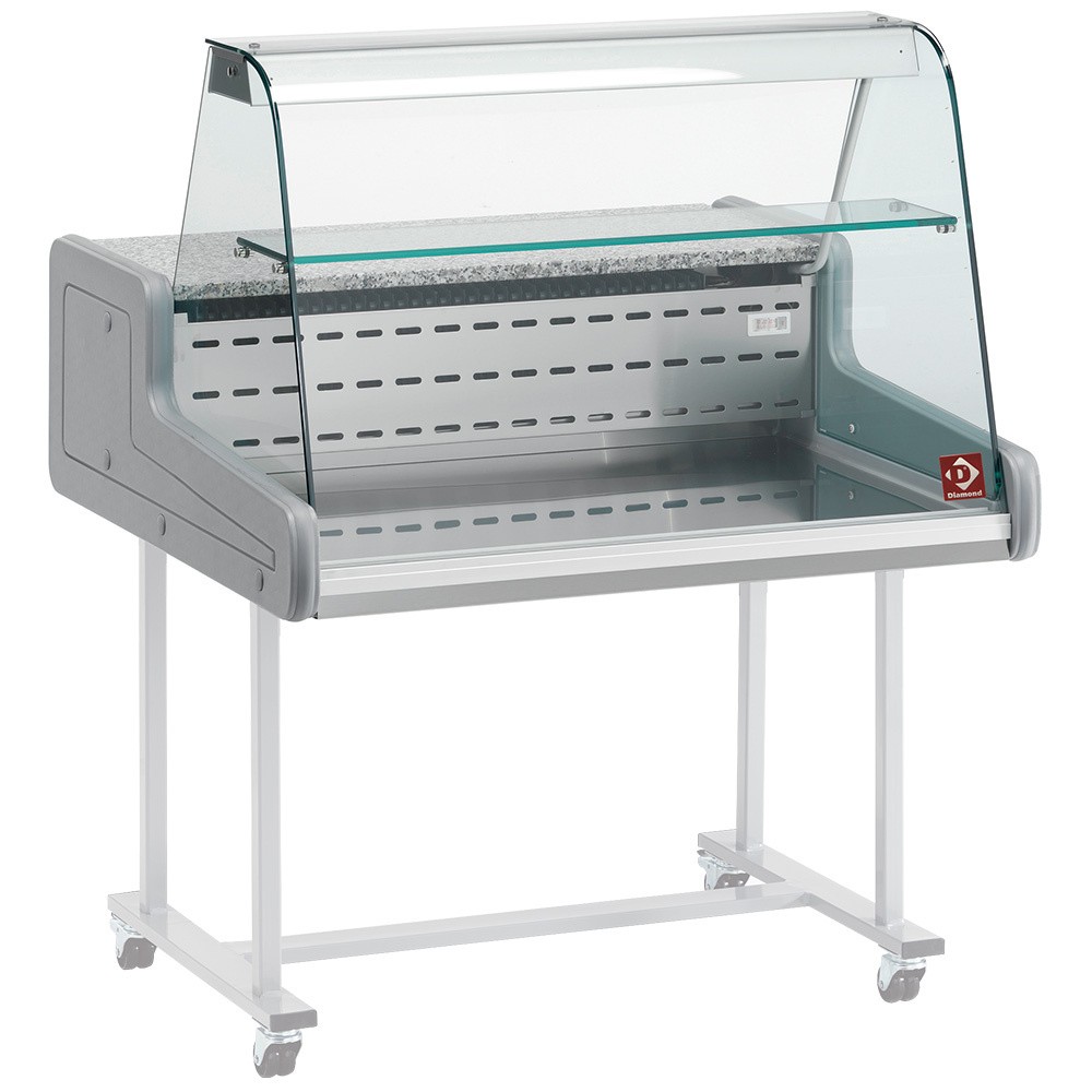 Vitrine de prezentare frigorifice - panou de sticlă curbat