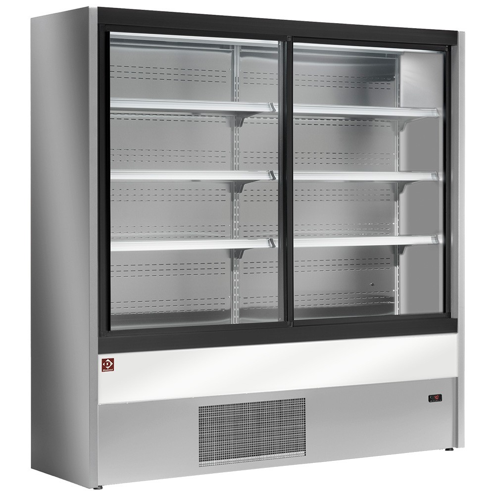 Vitrină frigorifică murală ventilată cu uși glisante din sticlă - GREY/WHITE