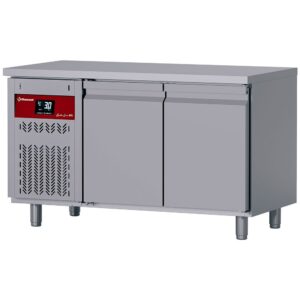 Masă frigorifică ventilată, 2 uși GN 1/1, 260 Lit. grup frigorific pe partea stângă