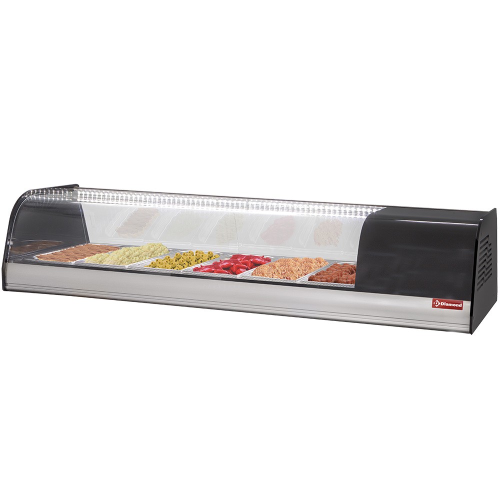 Vitrină frigorifică pentru tapas, 8x GN 1/3 - 40 mm (inclus)