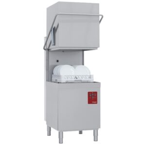 Mașină de spălat vase cu hotă, coș 500x500 mm, cu dozator de detergent lichid