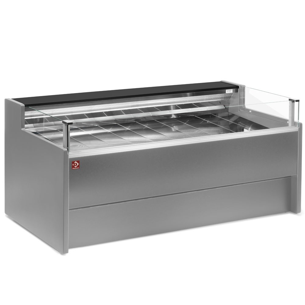 Vitrină frigorifică de tejghea cu geam Self-service, ventilată, cu rezervă - GRI