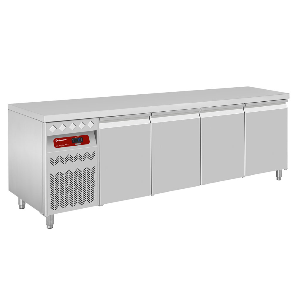 Masă frigorifică ventilată, 4 uși GN 1/1, unitate pe stânga - SILVER 700