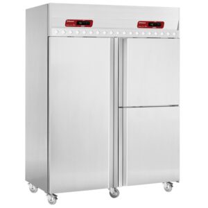 Congelator ventilat și congelator pentru pește 700+350 & 350 Lit., 3 uși GN 2/1 & GN 1/1, pe roți