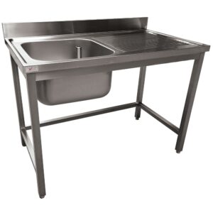 Chiuvetă inox ECO 1 cuvă și 1 picurător dreapta, fără poliță inferioară