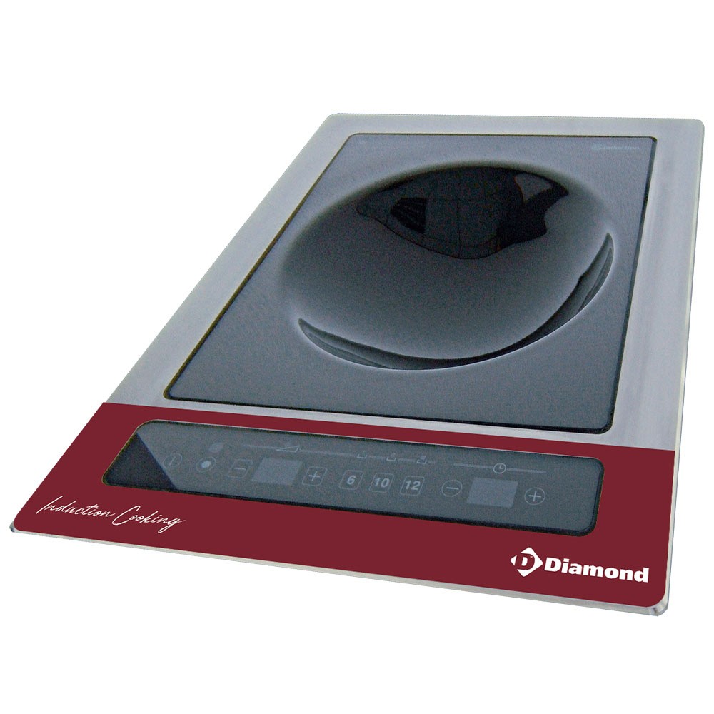 Plită cu inducție WOK încorporabilă, 6 kW-TRI, butoane tactile