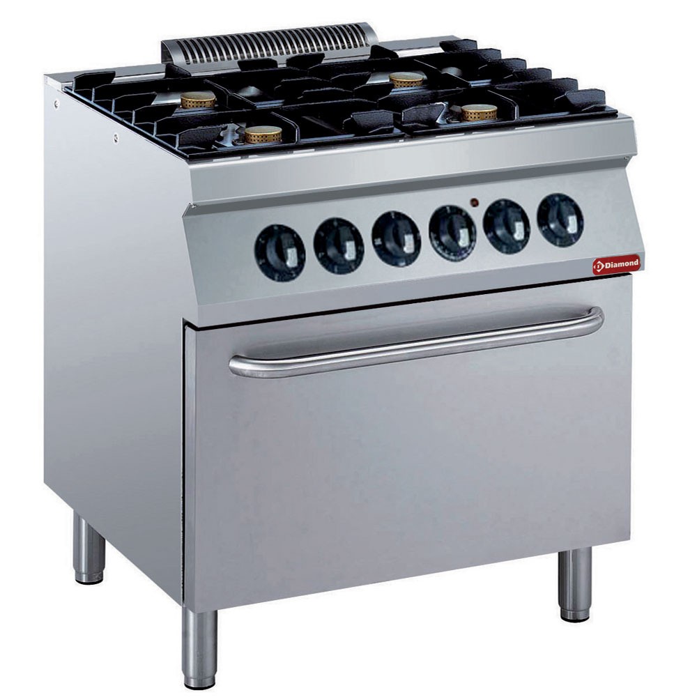 Aragaz cu 4 arzătoare 5,5 kW + cuptor electric GN 2/1