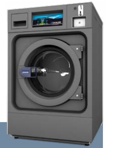 Mașină de spălat profesională cu centrifugare înaltă (încălzire cu apă caldă, evacuare prin pompă) | 10 kg, Factor G 450 | self-service (kit monedier inclus)