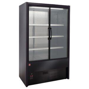 Element mural refrigerat ventilat, uși batante - NEGRU