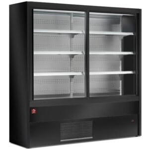 Vitrină frigorifică murală ventilată cu uși glisante din sticlă - BLACK