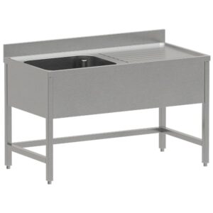 Chiuvetă inox ECO 1 cuvă și picurător dreapta, fără poliță inferioară