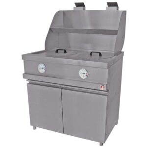Friteuză pe gaz HEAVY DUTY, 2 cuve rotunde, mecanic