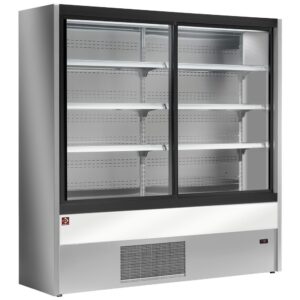 Vitrină frigorifică murală ventilată cu uși glisante din sticlă - GREY/WHITE
