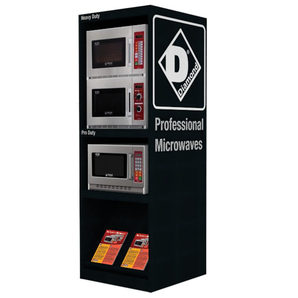 Mobilier de prezentare 3 cuptoare cu microunde - NEGRU