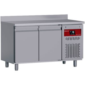 Masă frigorifică ventilată de perete, 2 uși GN 1/1, 260 litri