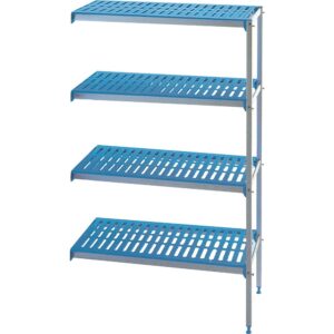 Raft de colț din aluminiu anodizat 4 nivele  "Modular Rack