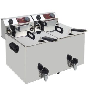 Friteuză electrică de blat 2x 10 litri + robinet