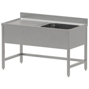 Chiuvetă inox ECO 1 cuvă și 1 picurător stânga, fără poliță inferioară