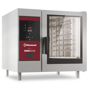 Cuptor electric cu abur direct și convecție, 6x GN 1/1+Curățare